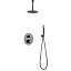 Conjunto grifo de ducha empotrado termostático TIVOLI black gun metal de IMEX